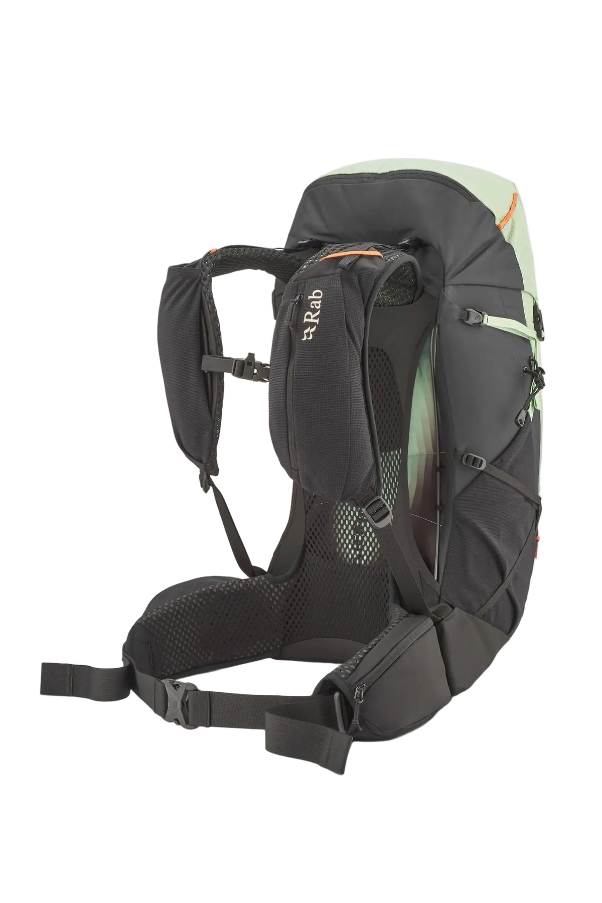 Rab Women's Airox ND 28 Day Pack in Fig Green/Black - Seated View On Model 2