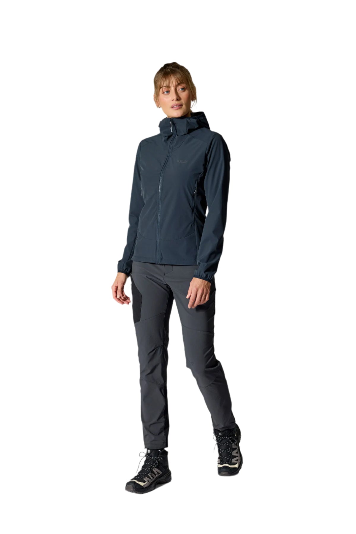Rab Women's Borealis Hooded Jacket in Beluga - hood detail, back