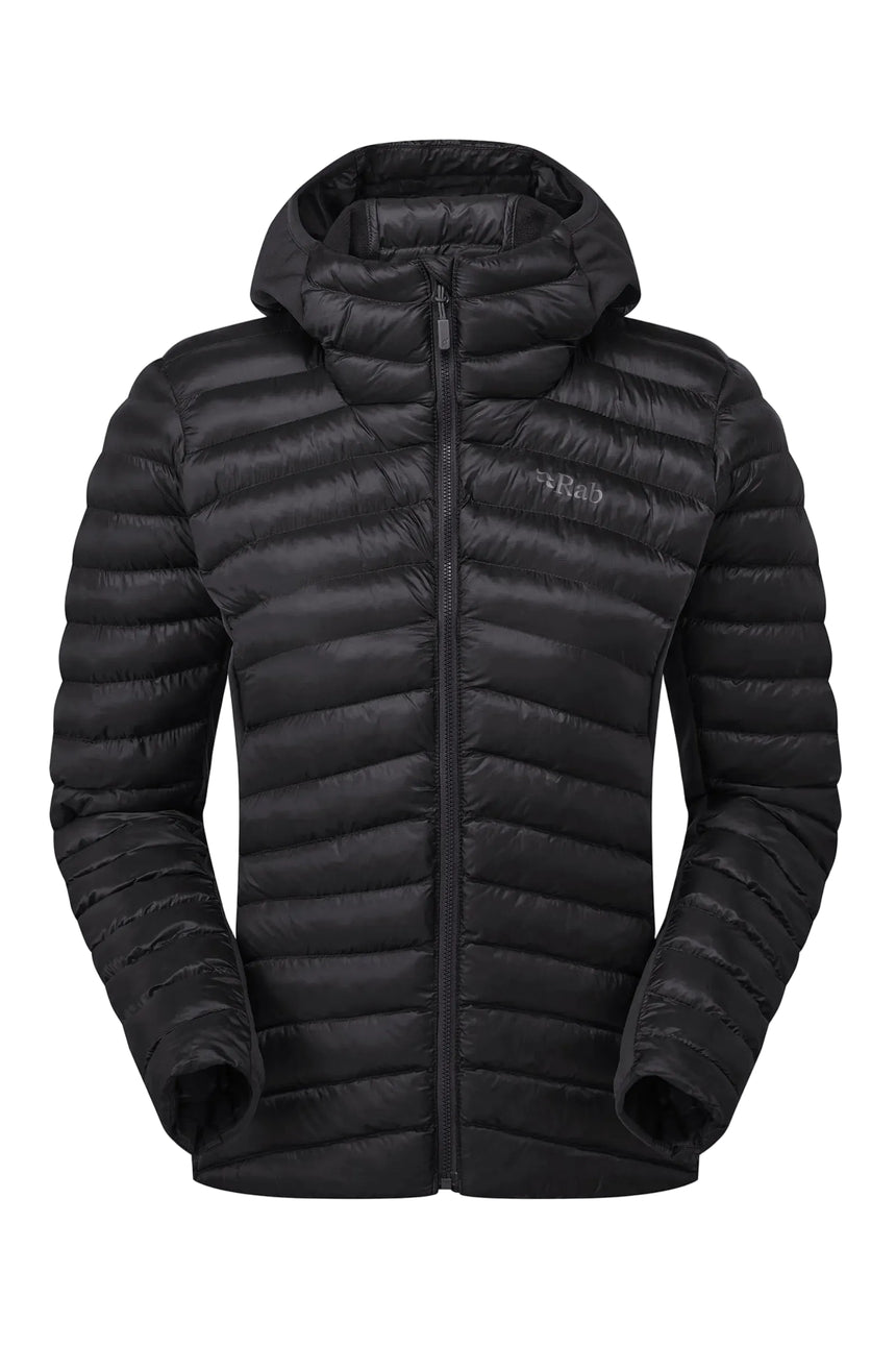 Rab Women's Cirrus Flex Insulated Hooded Jacket in Black - front