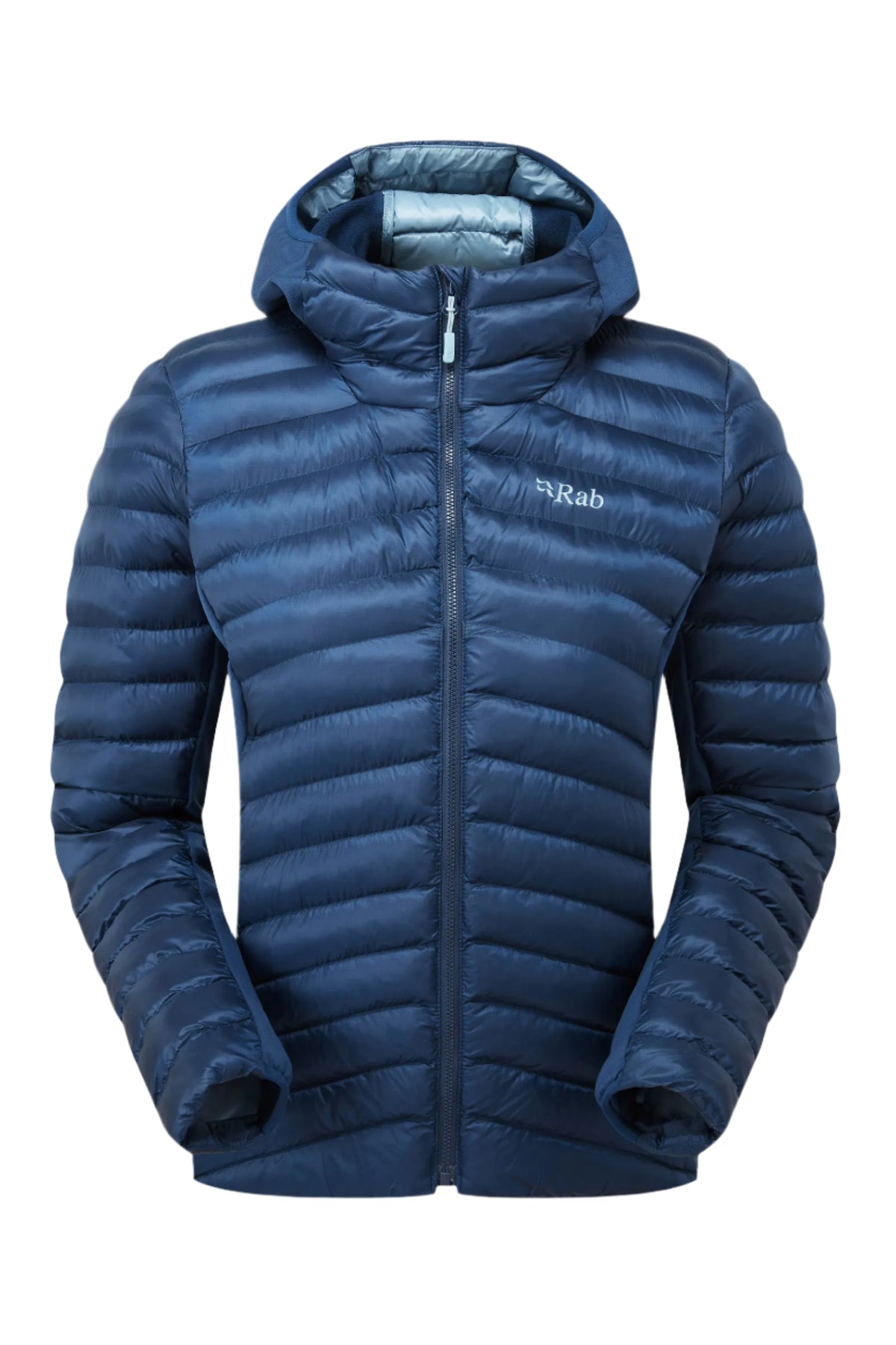 Rab Women's Cirrus Flex Insulated Hooded Jacket in Tempest Blue - front
