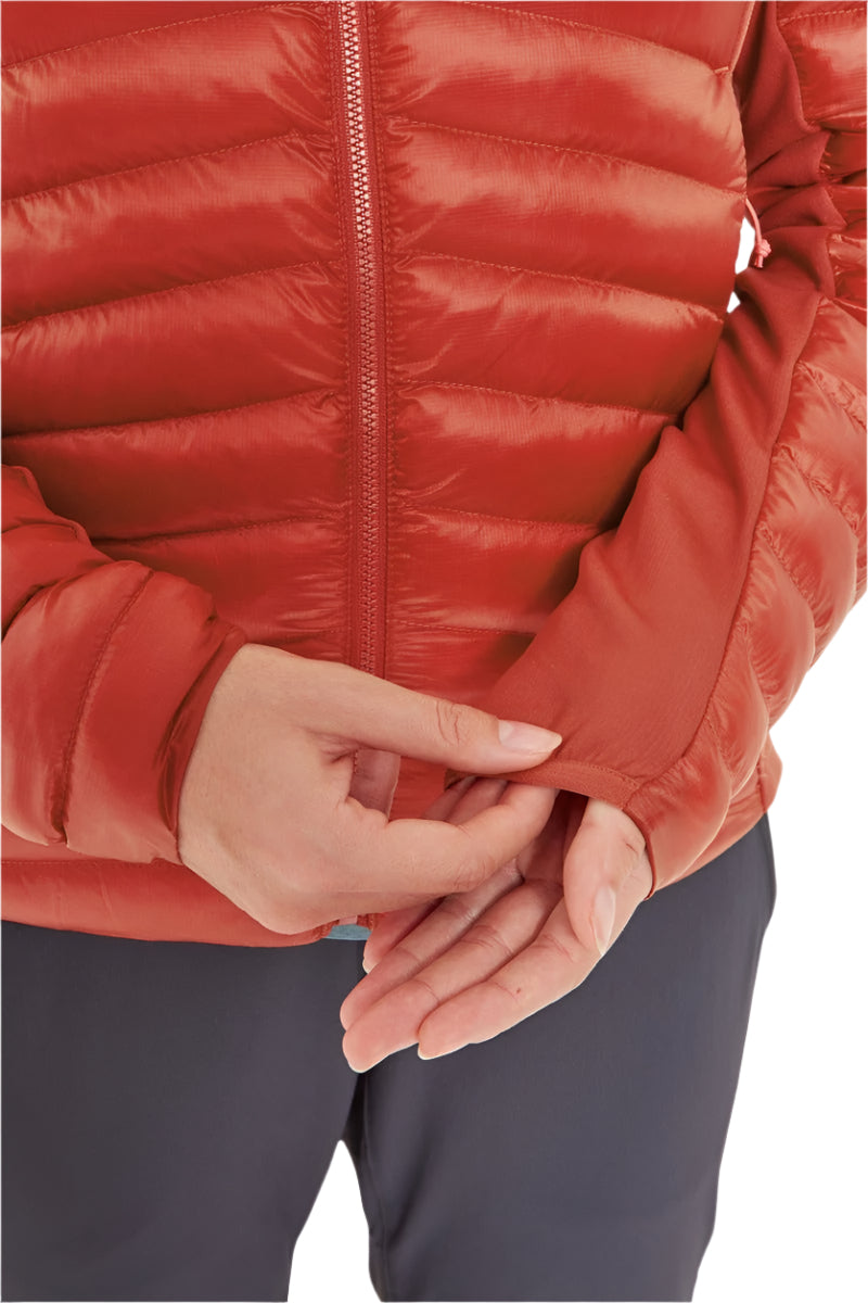 Rab Women's Cirrus Flex Insulated Hooded Jacket in Tuscan Red - cuff detail