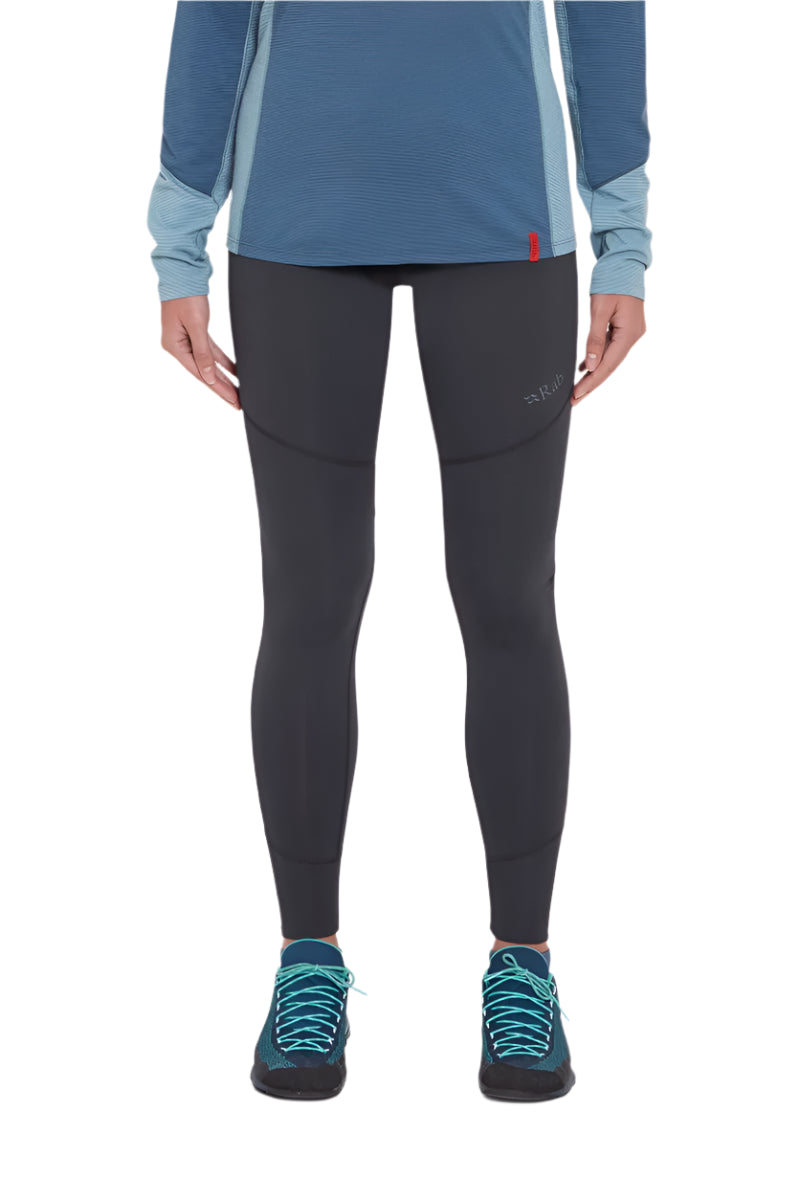 Rab Women's Conduit Tights in Beluga - worn, front