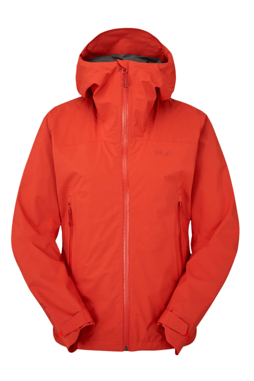 Rab Women's Downpour Light Waterproof Jacket in Red Grapefruit - front