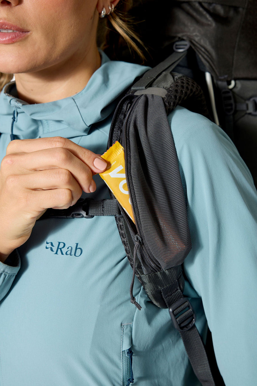 Rab Women's Exion ND65L Hiking Pack in Anthracite/Graphene - Harness Detail