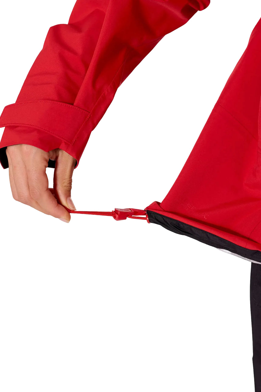 Rab Women's Firewall Guide Waterproof Jacket in Summit Red - drawcord detail