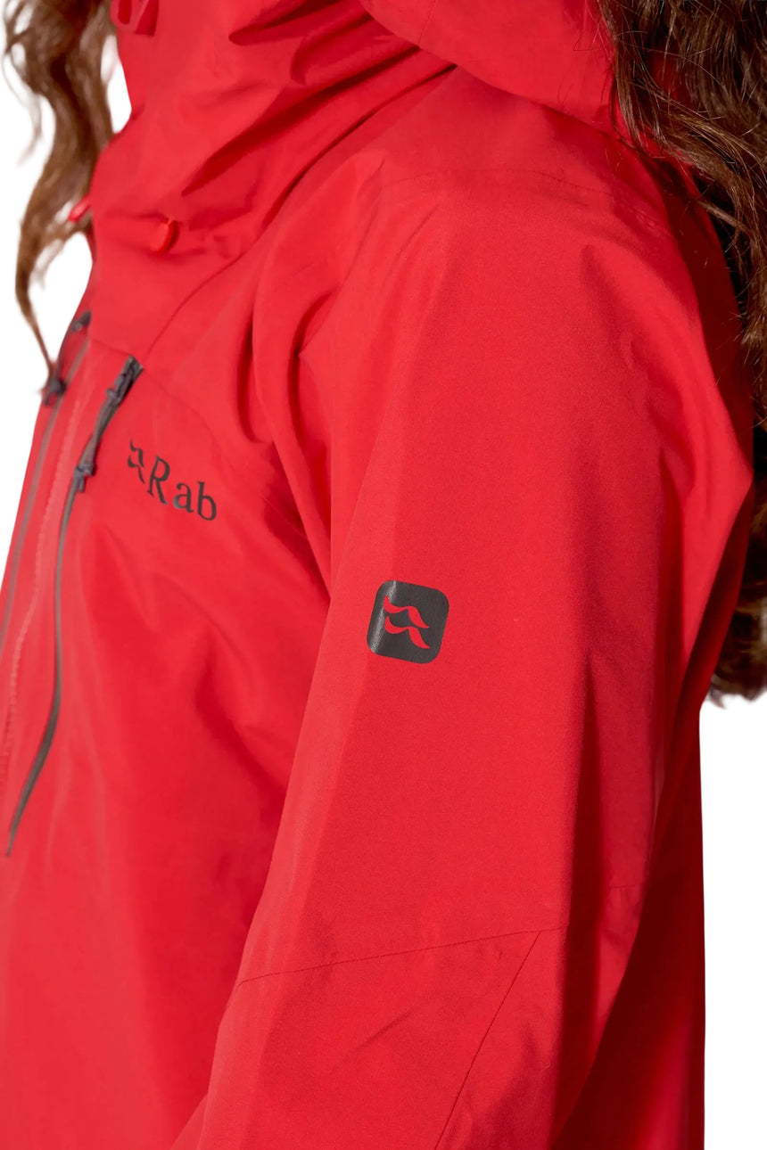 Rab Women's Firewall Guide Waterproof Jacket in Summit Red - shoulder detail