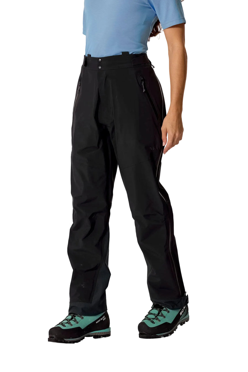 Rab Women's Firewall Guide Waterproof Pants in Black - front, cropped view