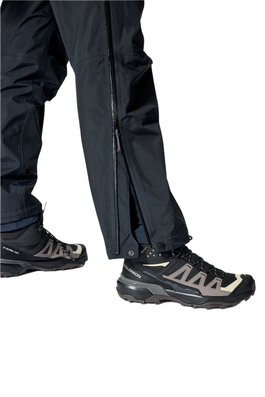 Rab Women's Firewall Mountain Waterproof Pants in Black - side zip detail, worn