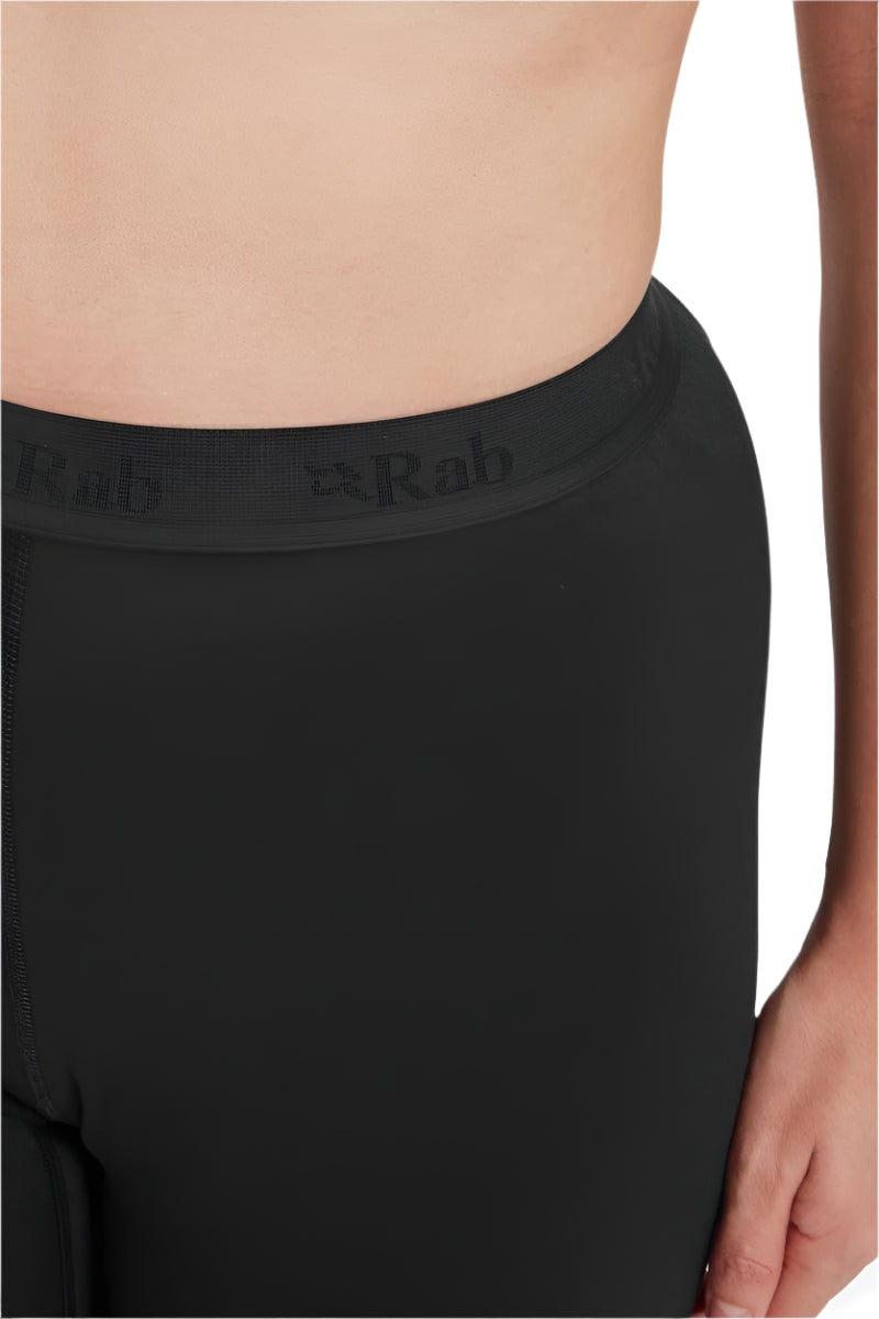 Rab Women's Modulus Tights in Black - waistband detail