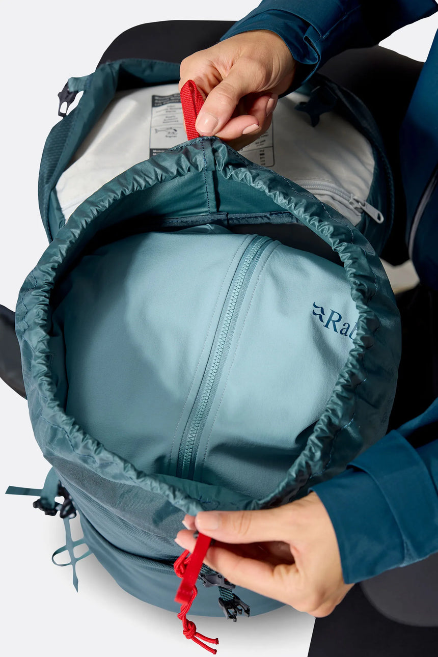 Rab Women's Protium ND33L Day Pack in Orion Blue - Lid Pocket Detail