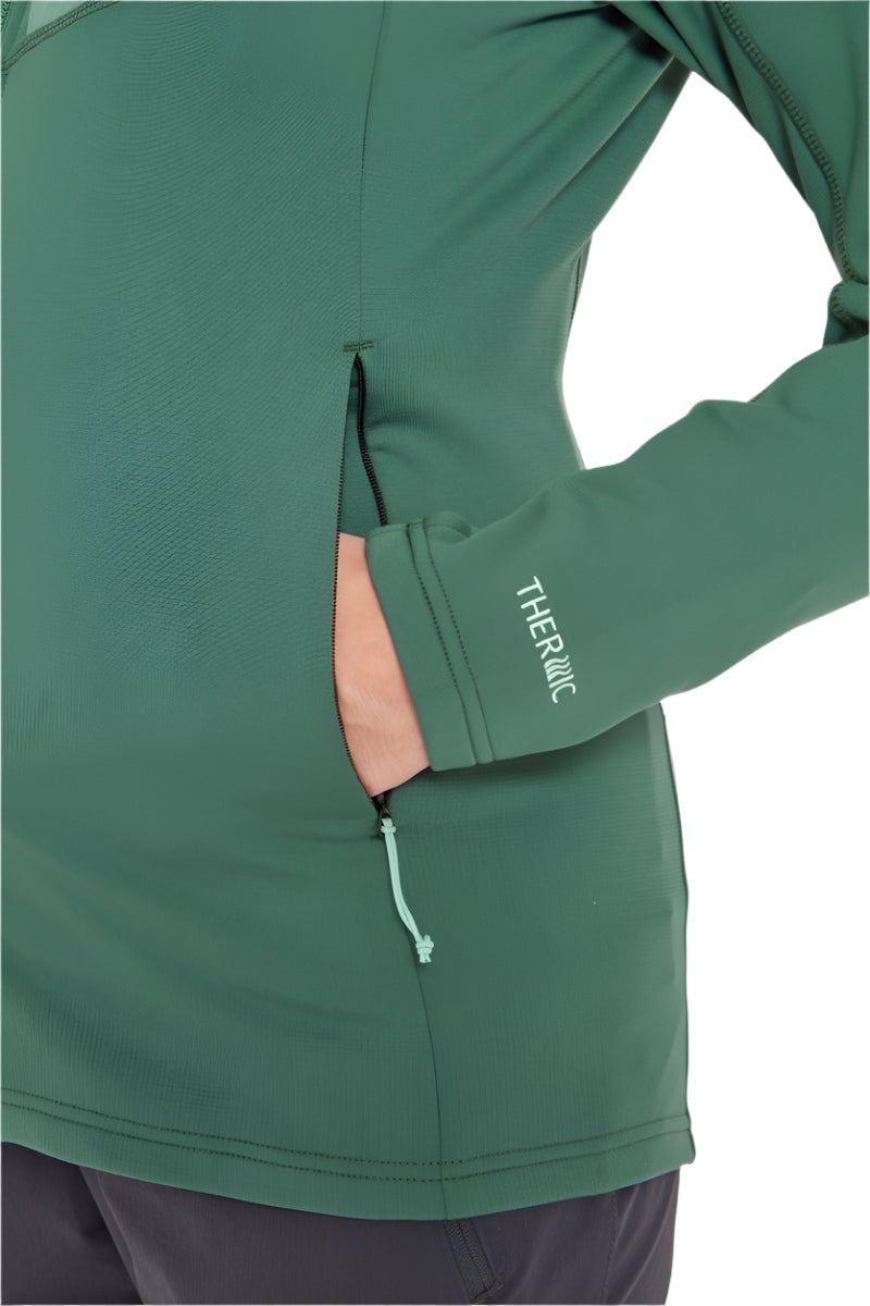 Rab Women's Superflux Hoody in Green Slate - hip pocket detail