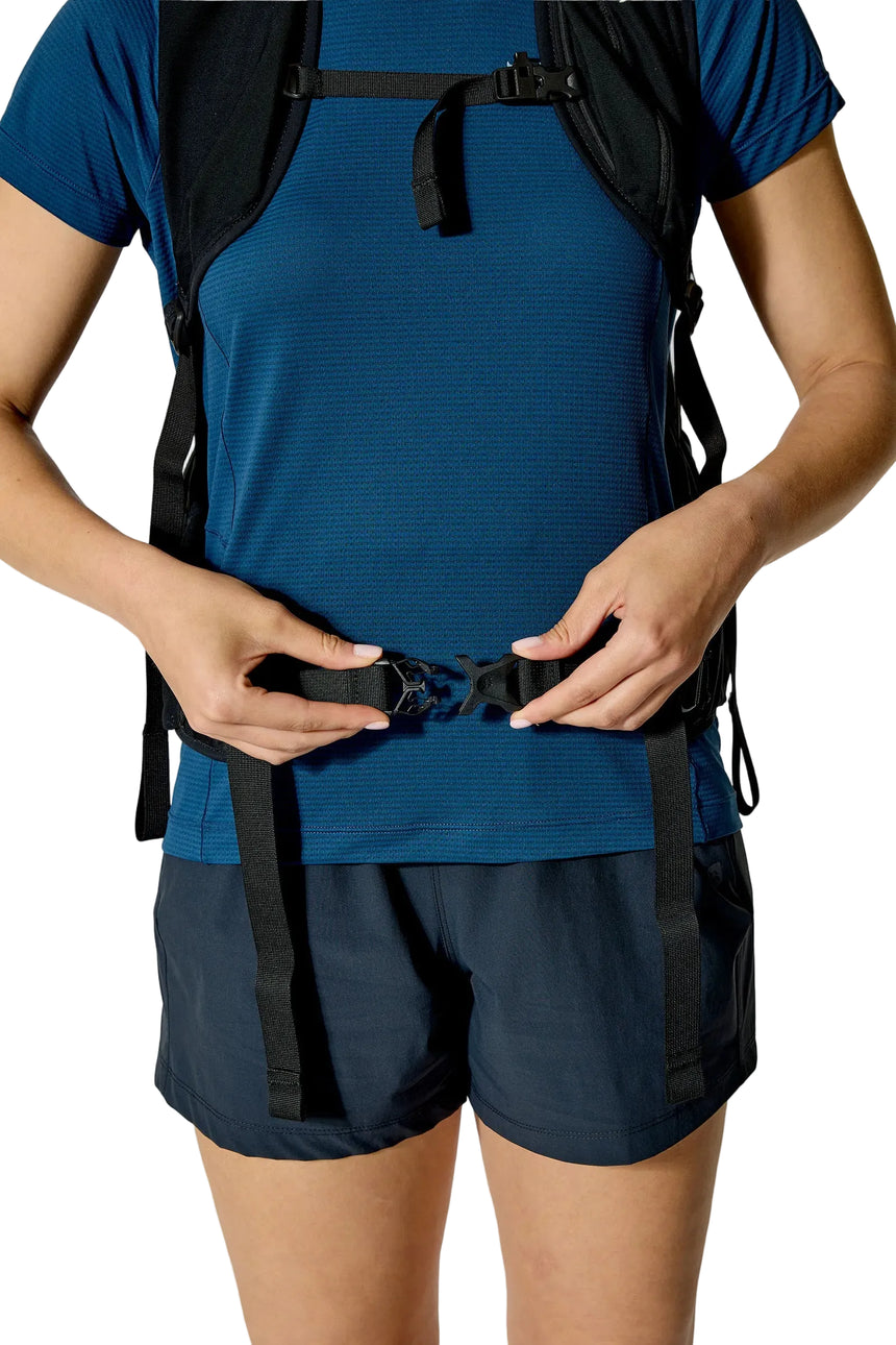 Rab Women's Syclon XP ND 38L Waterproof Pack in Black/Dark Fig Green - Hipbelt Detail