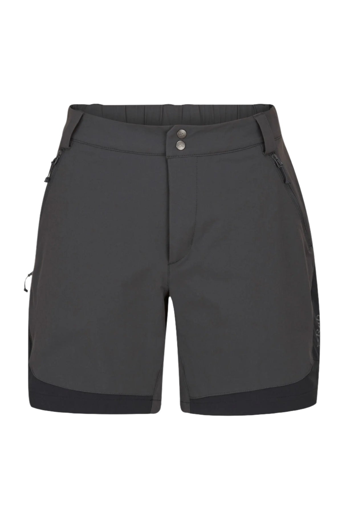 Rab Women's Torque Mountain Shorts in Anthracite/Black - front