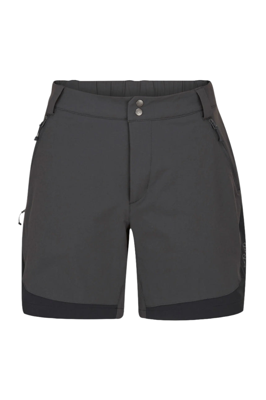 Rab Women's Torque Mountain Shorts in Anthracite/Black - front