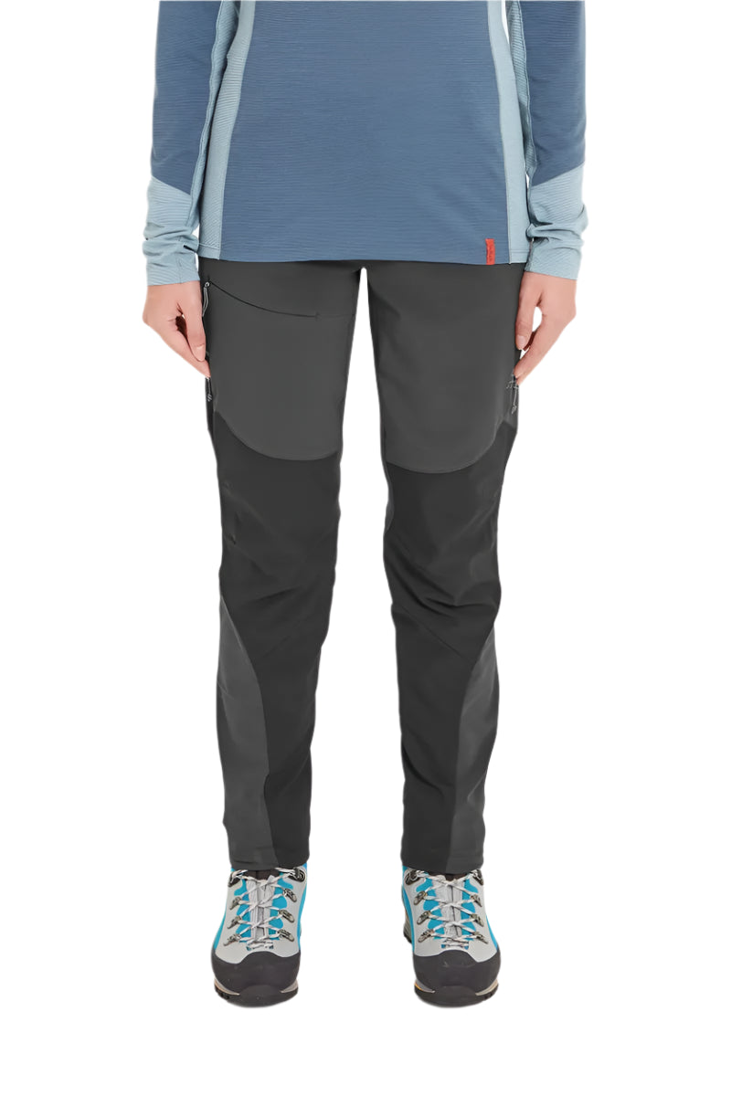 Rab Women's Torque Winter Pants in Black - front, worn