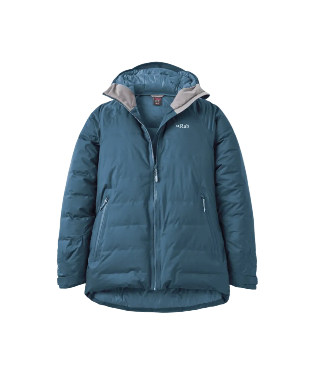 Rab Women's Valiance Waterproof Down Jacket in Tempest Blue - front