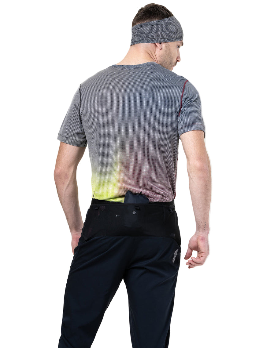 Ronhill Men's Tech All-Terrain Trackster in All Black - stash pocket detail, alternate angle