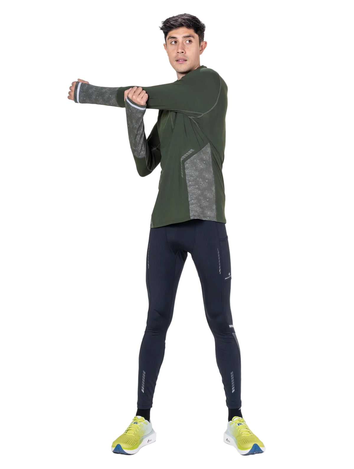 Ronhill Men's Tech Reflect 1/2 Zip in Kelp/Reflect - Studio Front Standing