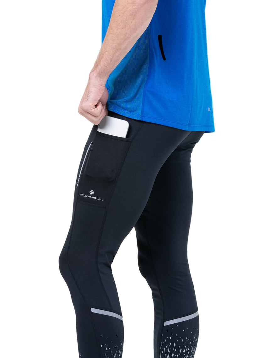 Ronhill Men's Tech Reflect S/S Tee in ElecBlueMarl/Reflect - hem detail