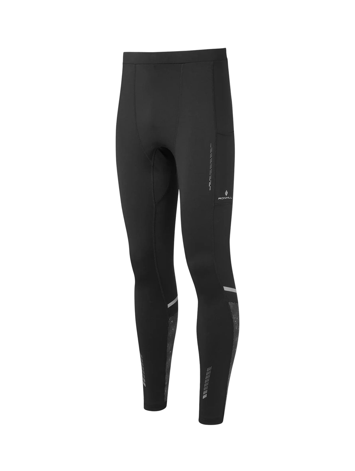 Ronhill Men's Tech Reflect Tight in Black/Reflect - front