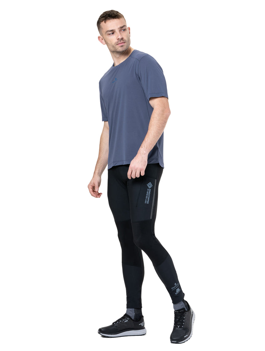 Ronhill Men's Tech S/S Tee in Anchor/Electric Blue - side, fit