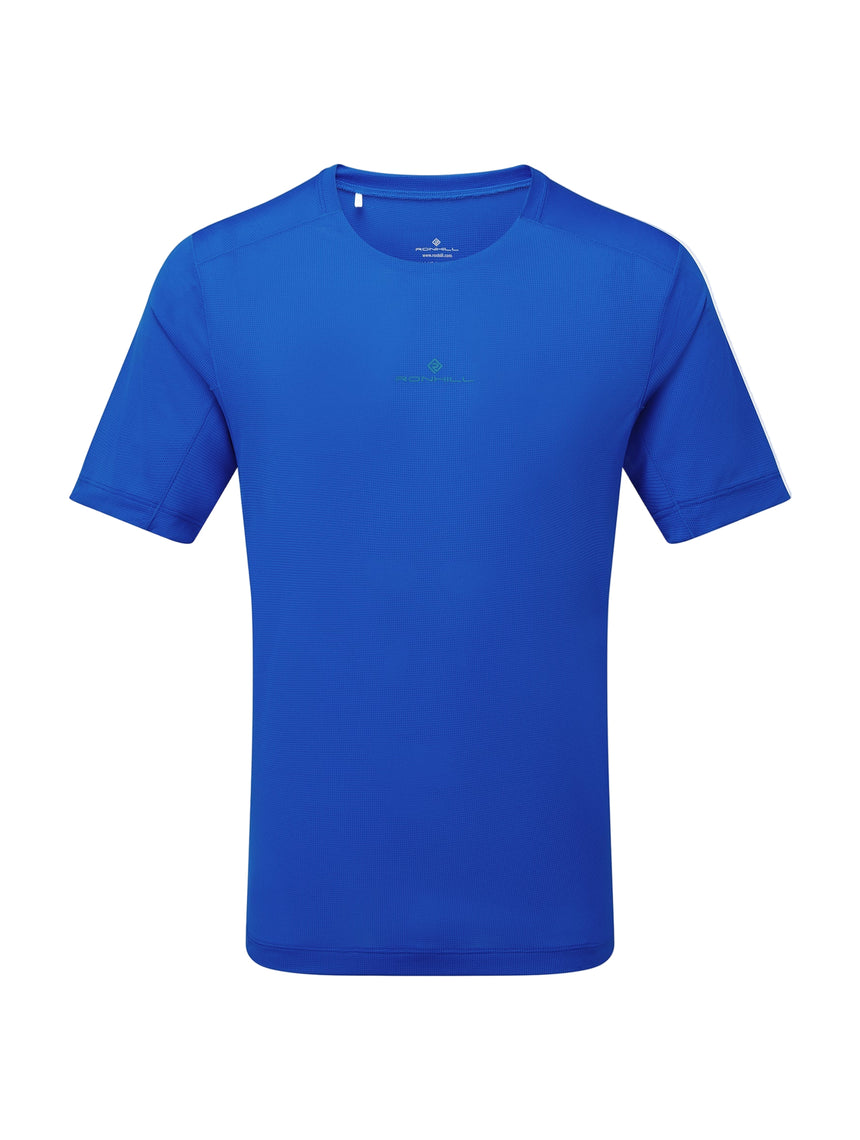 Ronhill Men's Tech S/S Tee in Seafaring/Deep Laguna - front