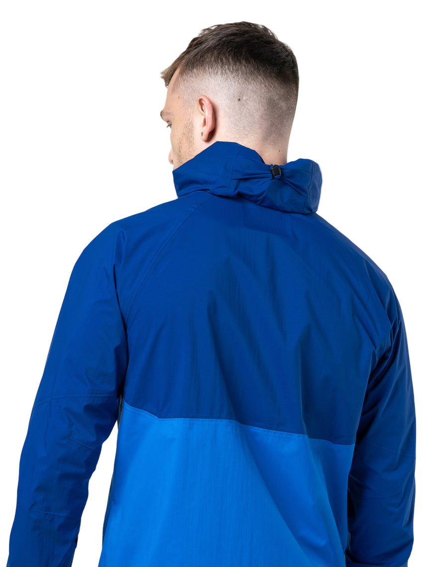 Ronhill Men's Tech Storm Jacket in Ocean/Electric Blue - adjustable hood detail