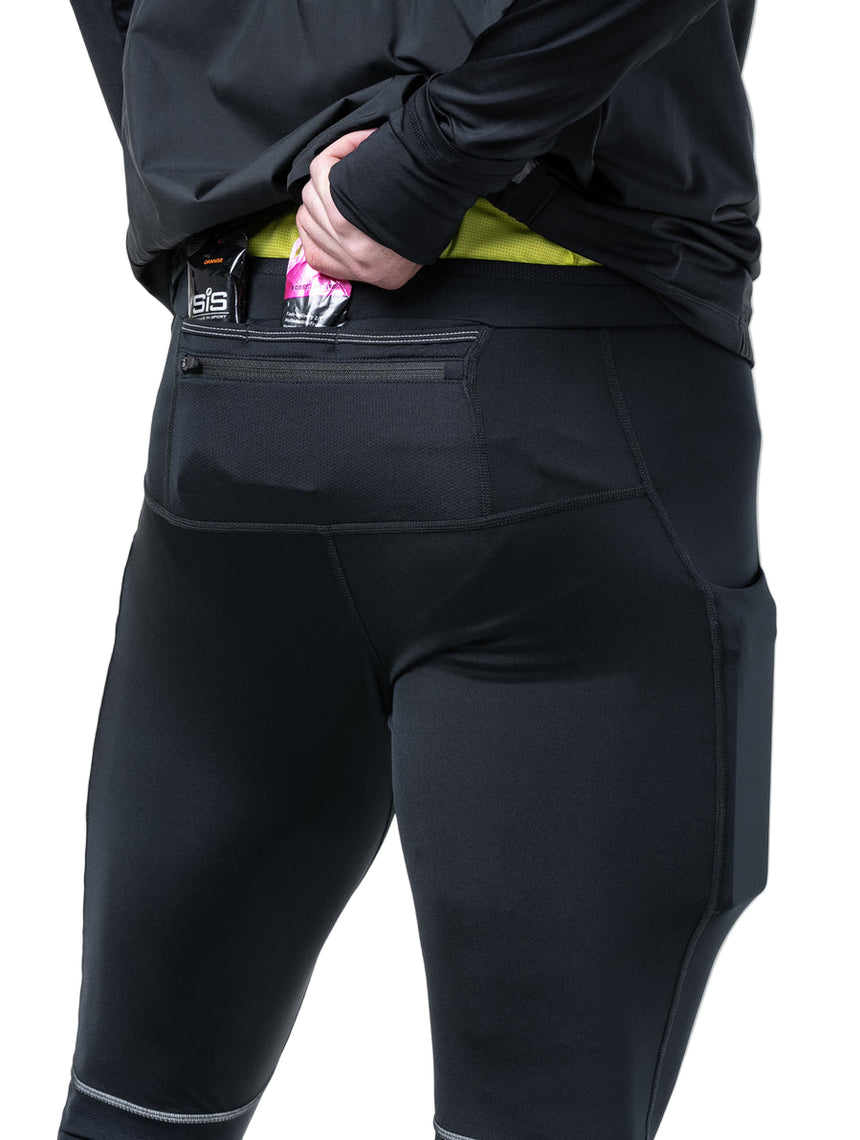 Ronhill Men's Tech Wind-Block 1/2 Zip in All Black - hem detail