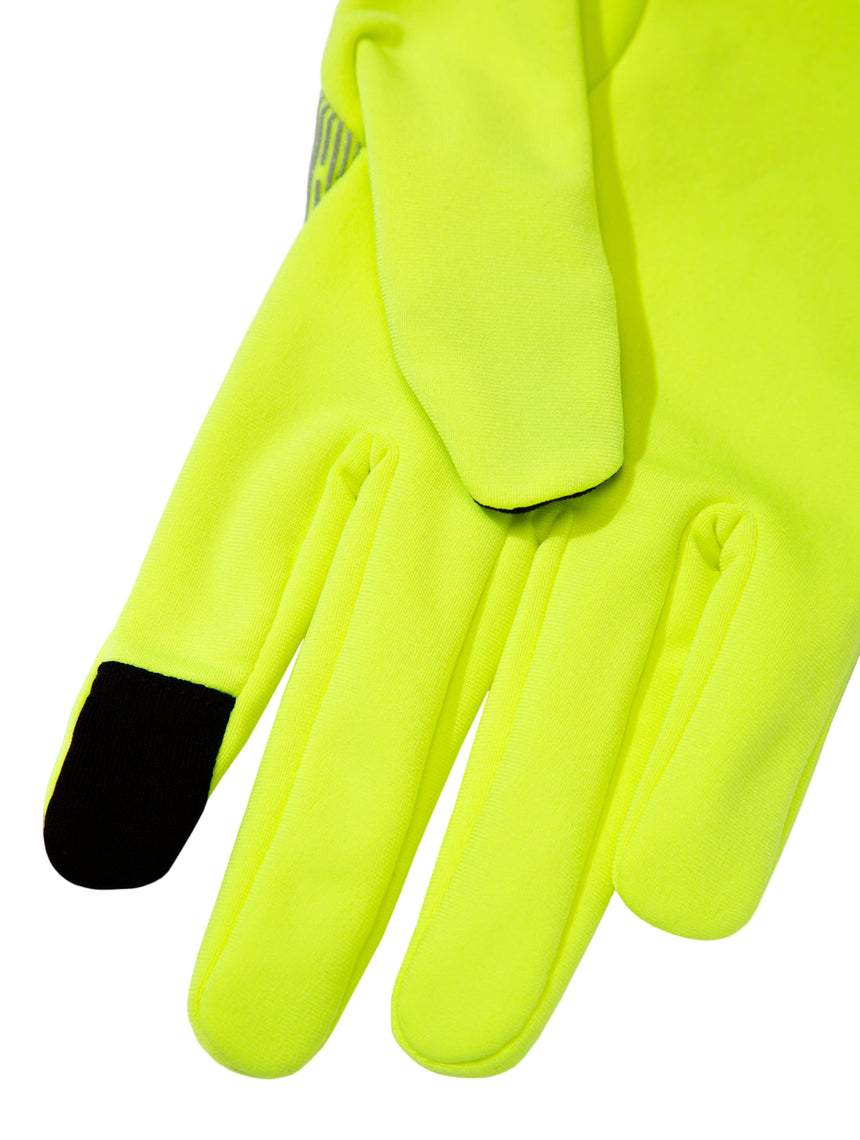 Ronhill Reflect Glove in Fluo Yellow/Reflect - smart-tip detail