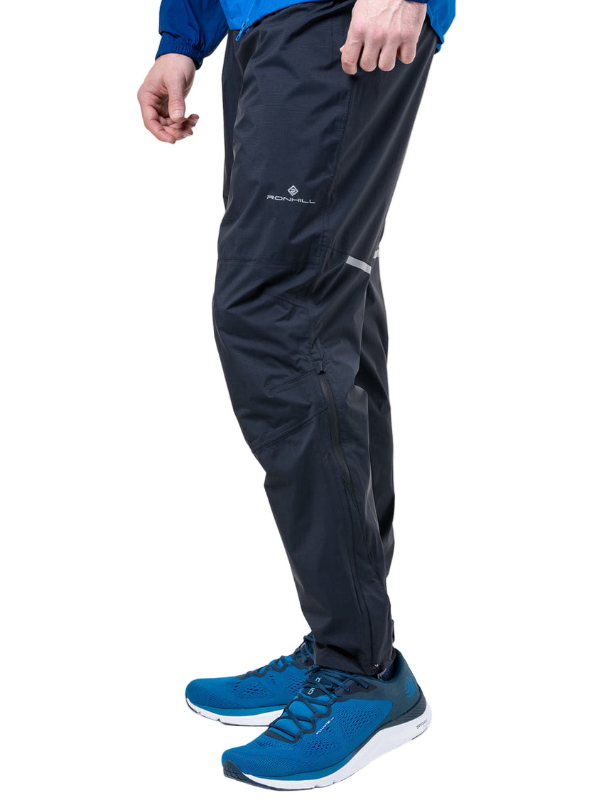 Ronhill Unisex Tech Storm Pant in All Black - articulated knee detail