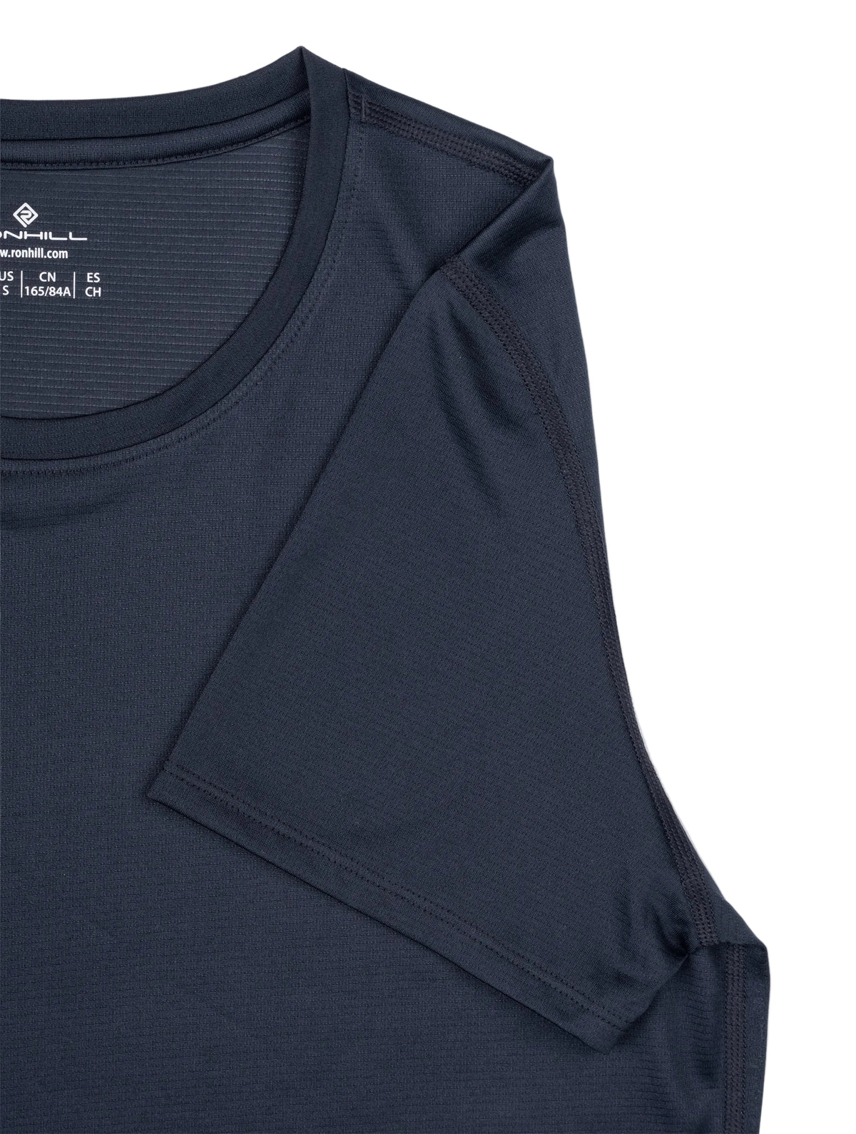 Ronhill Women's Core L/S Tee in Black - shoulder detail