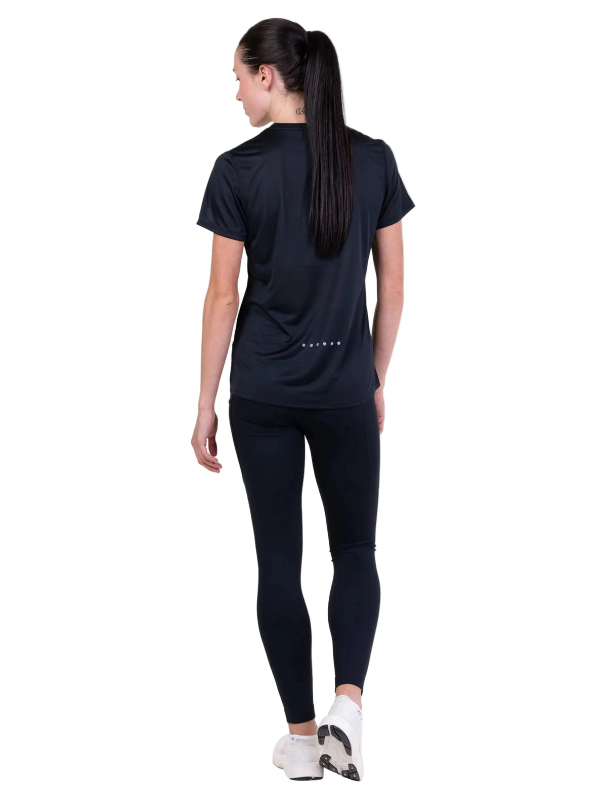 Ronhill Women's Core S/S Tee in Black - three-quarter back