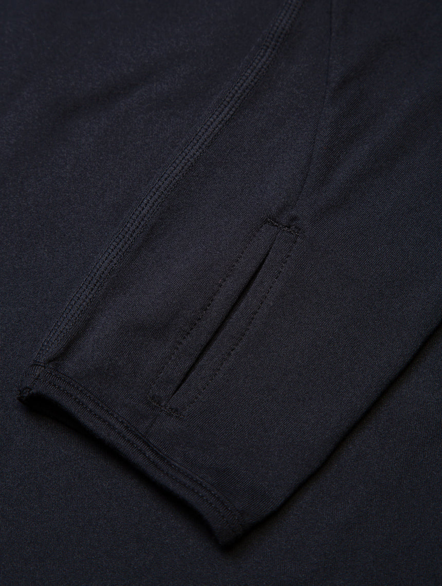 Ronhill Women's Core Thermal 1/2 Zip in Black/Bright White - thumb loop detail