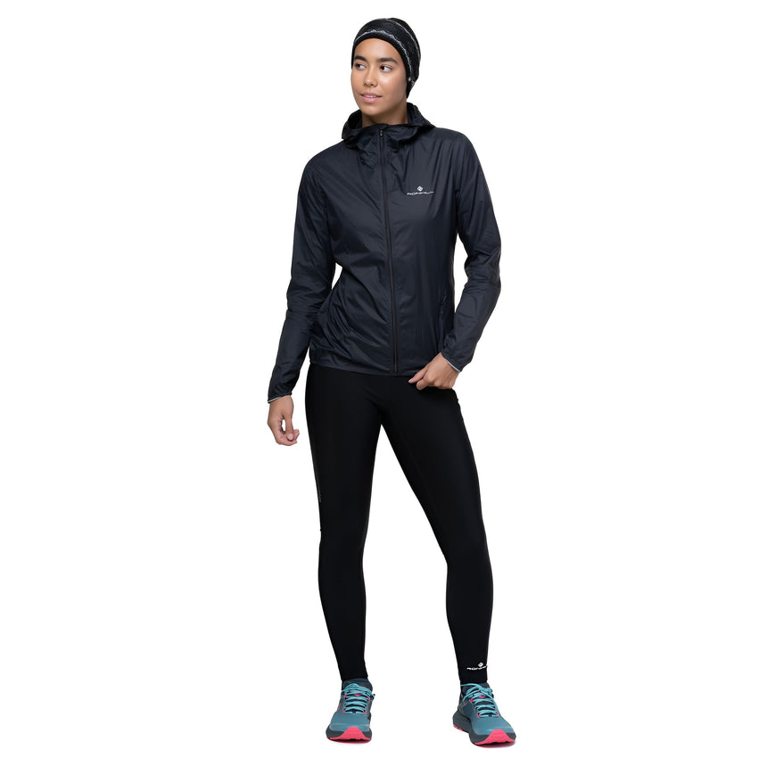 Ronhill Women's Tech All-Terrain Jacket in All Black - worn, front