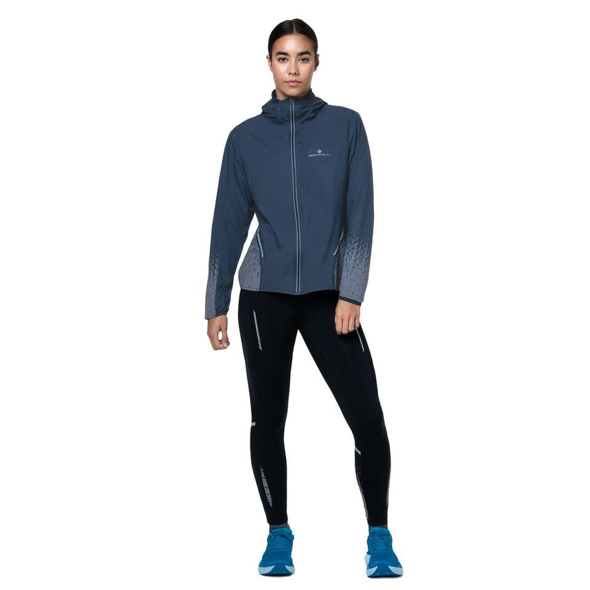 Ronhill Women's Tech Reflect Jacket in Dark Navy/Reflect - worn, front