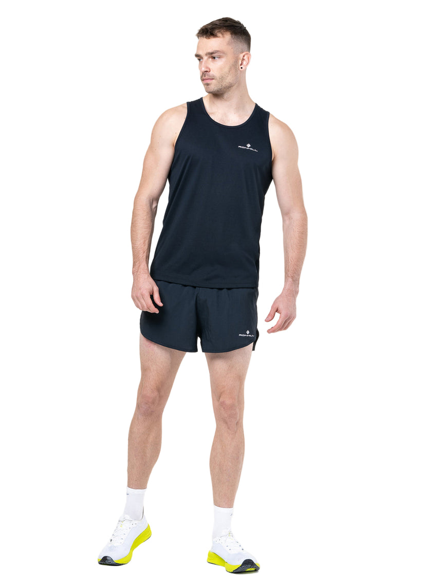Ronhill Mens Core Vest Outdoor Action Black/Bright White- Front Fit on Model