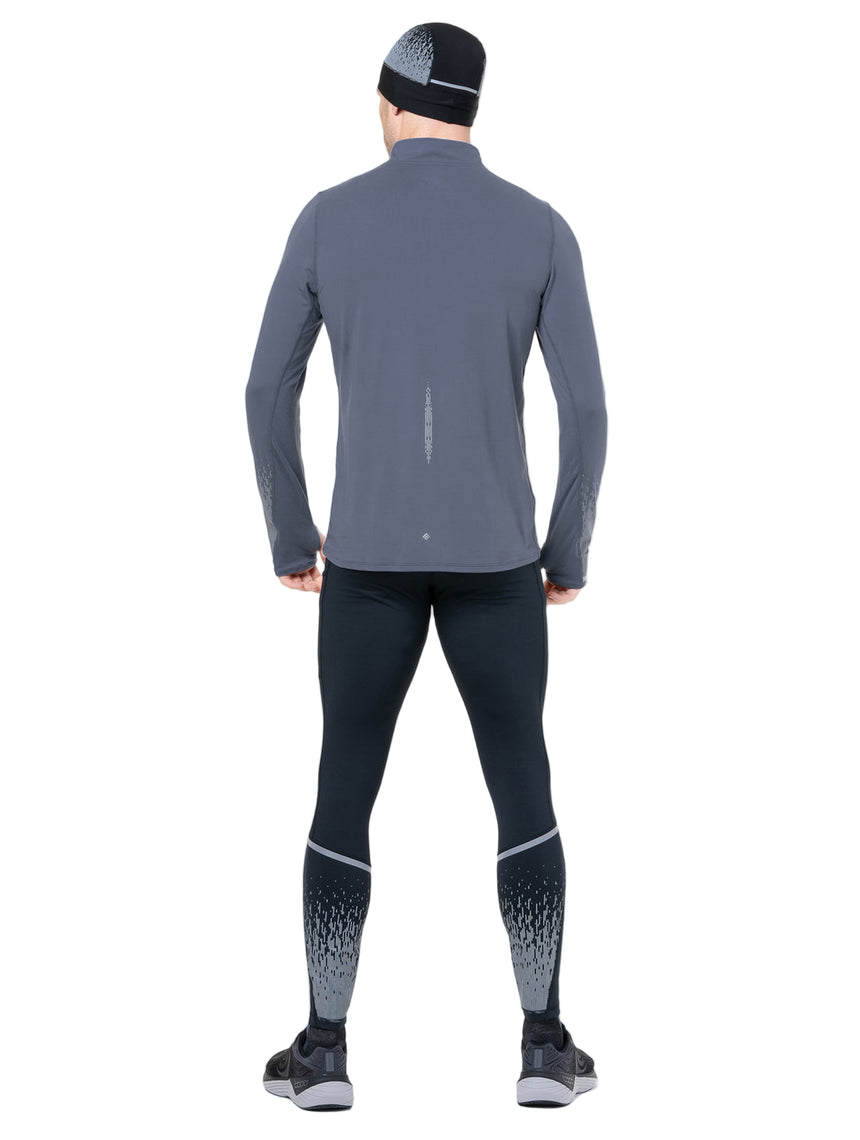 Ronhill Mens Tech Reflect 1/2 Zip Outdoor Action Anchor/Reflect- Back Fit on Model