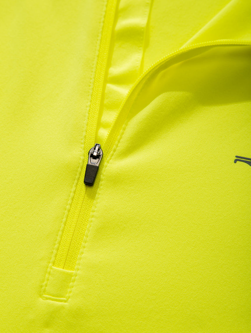 Ronhill Mens Tech Reflect 1/2 Zip Outdoor Action Fluo Yellow/Reflect- Ventilation