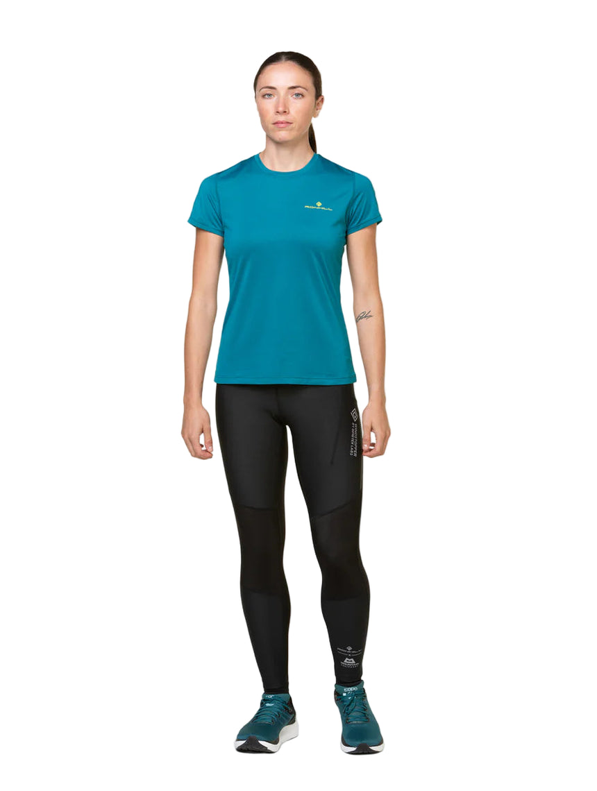 Ronhill Women's Tech GORE-TEX® Windstopper Tight Outdoor Action All Black- Front Fit on Model