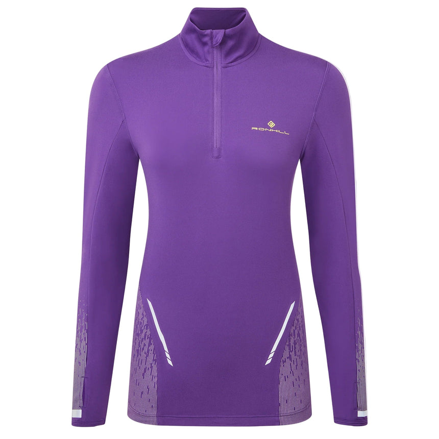 Ronhill Women's Tech Reflect 1/2 Zip Outdoor Action Regal Purple/Reflect- Front
