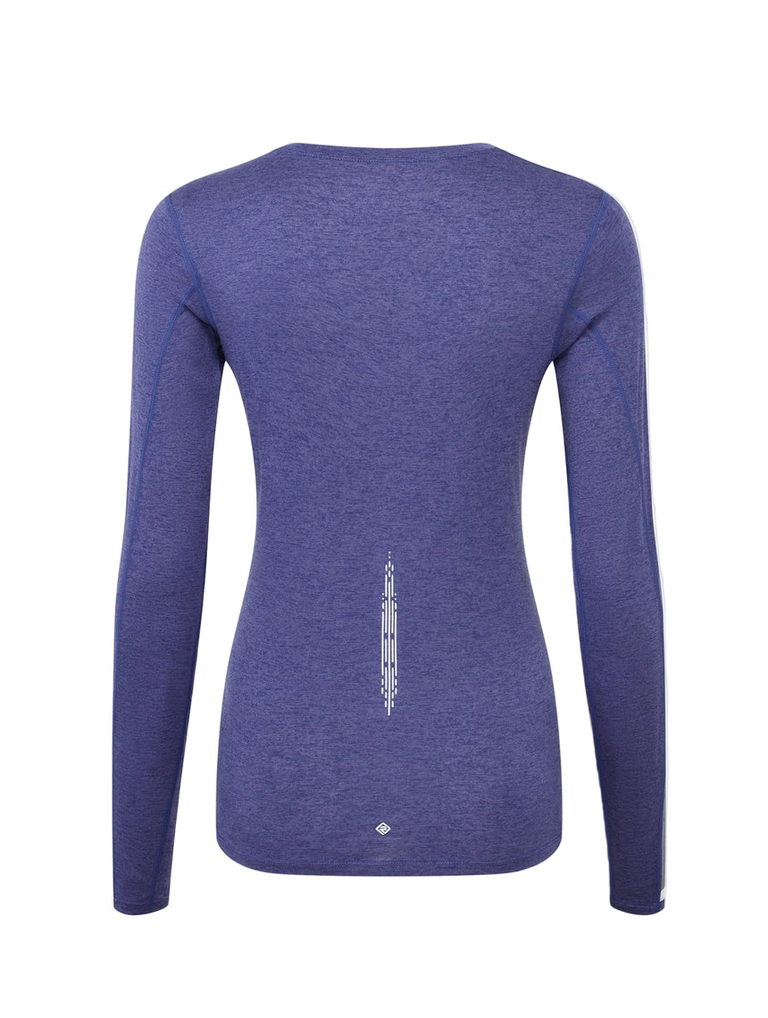Ronhill Women's Tech Reflect L/S Tee Outdoor Action Deep Ocean/Reflect- Back