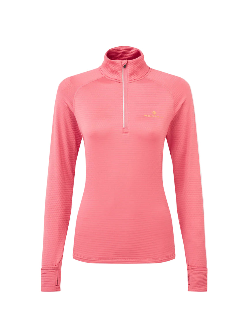 Ronhill Women's Tech Winter 1/2 Zip Outdoor Action Salsa/Mango- Front