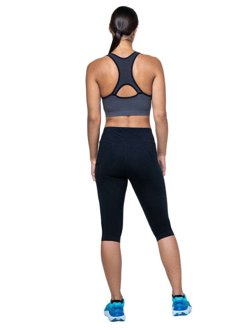Ronhill Women's Core Capri Outdoor Action All Black- Back Fit on Model