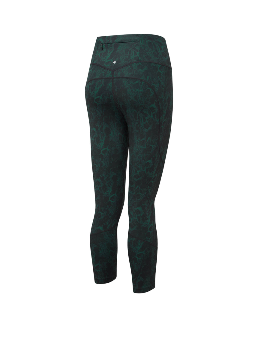 Ronhill Women's Tech Crop Tight Outdoor Action Seaweed Medusa- Back