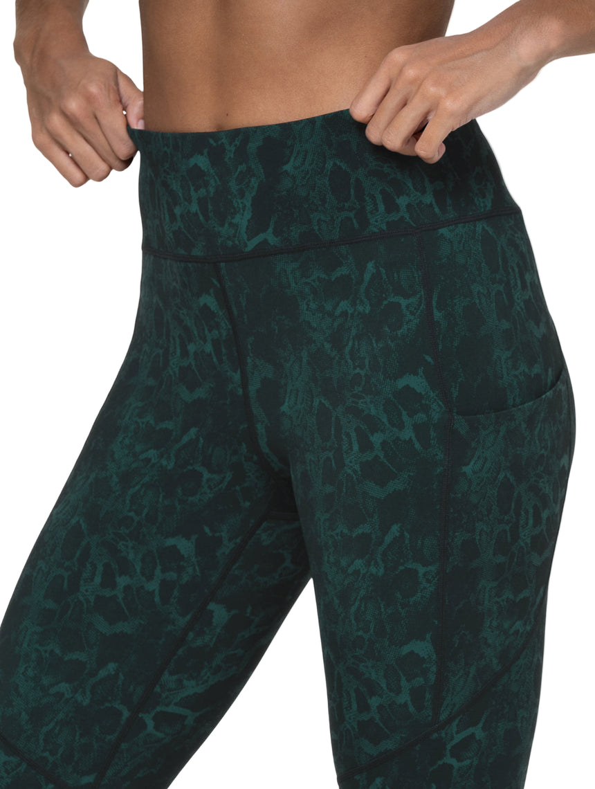 Ronhill Women's Tech Crop Tight Outdoor Action Seaweed Medusa- Waistband