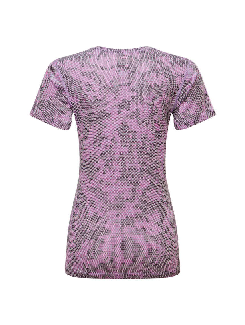 Ronhill Women's Tech Golden Hour S/S Tee Outdoor Action Iris Pixel- Back