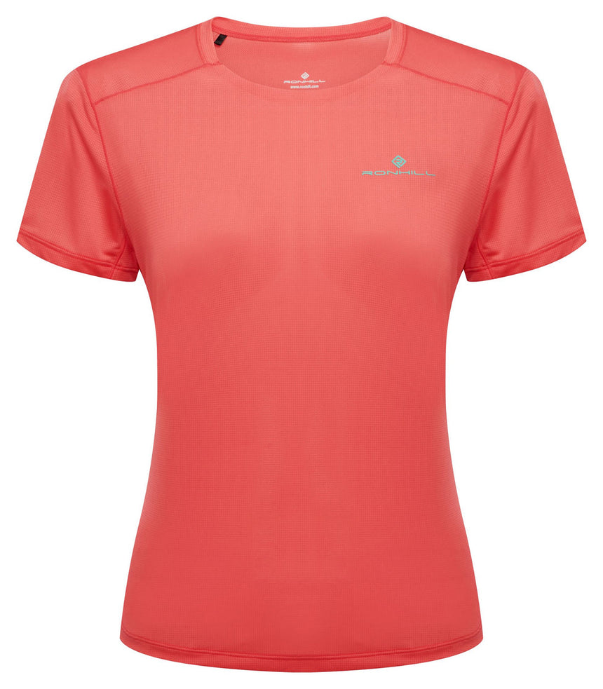 Ronhill Women's Tech S/S Tee Outdoor Action Sorbet Sun/Florida- Front