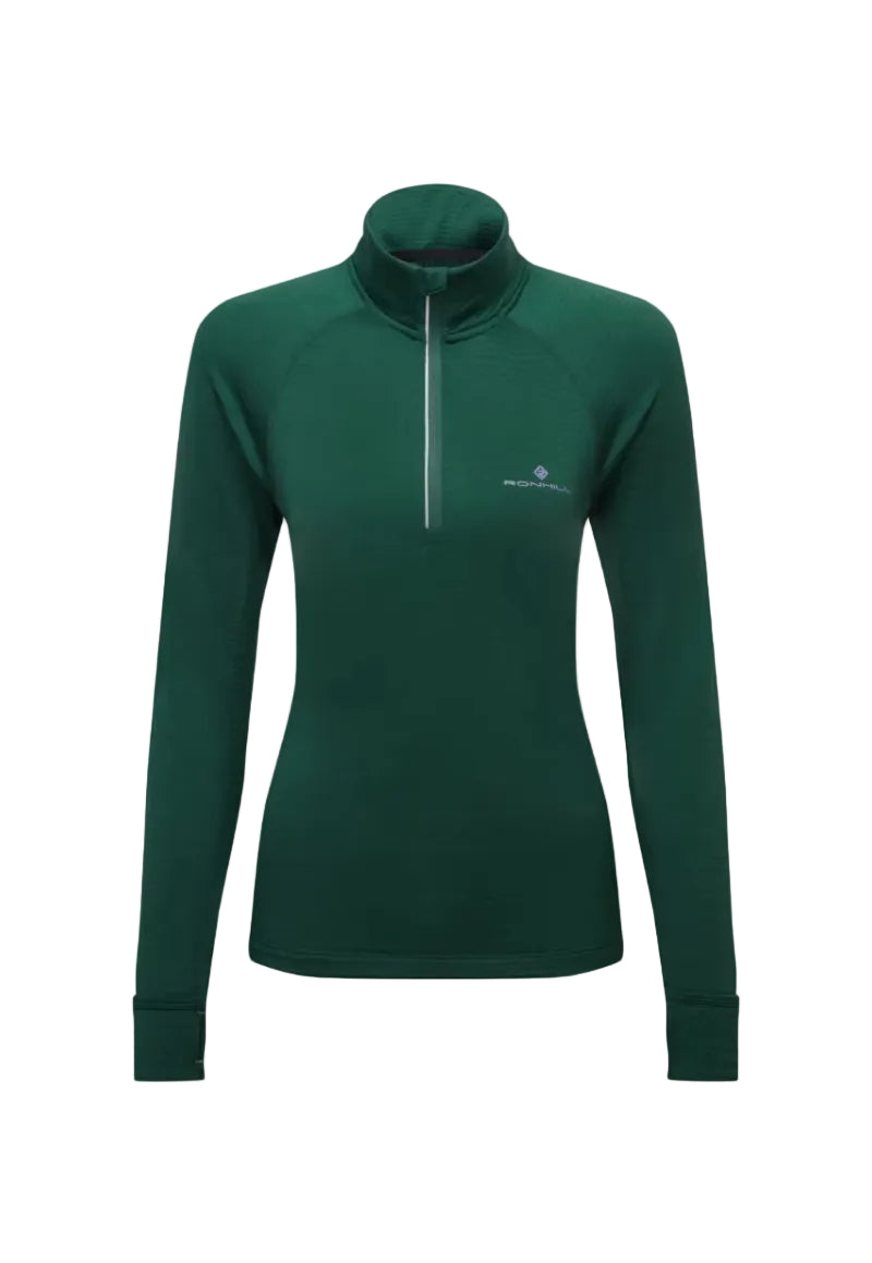 Ronhill Women's Tech Winter 1/2 Zip Outdoor Action Seaweed/Iris- Front