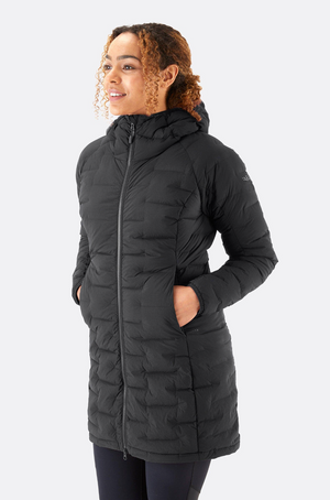 Rab Women's Cubit Stretch Down Parka with model