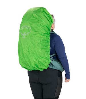 Osprey Viva 65 EF Women's backpack - Outdoor Action - model side angle - raincover